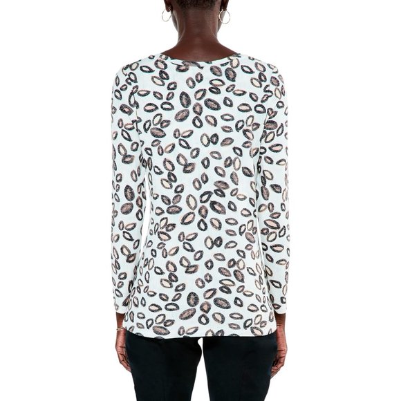 NIC+ZOE Tossed Neutrals Abstract-Print Tee - NWT - Size Medium - Picture 2 of 2